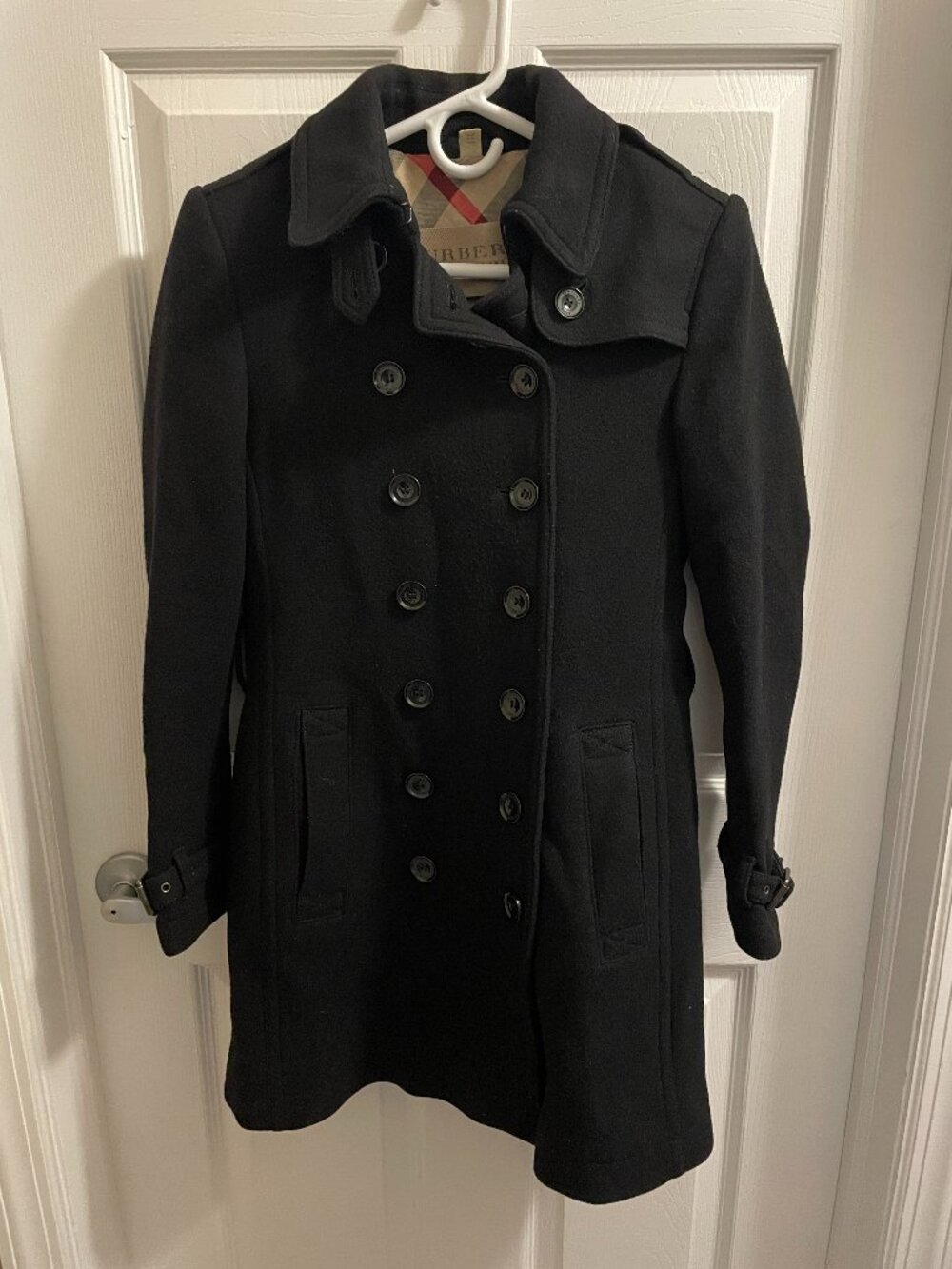 Burberry Brit Wool Jacket Womens 6 Black Preowned